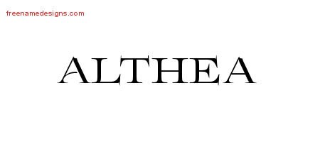 Althea Flourishes Name Tattoo Designs