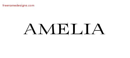 Amelia Flourishes Name Tattoo Designs