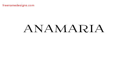 Anamaria Flourishes Name Tattoo Designs