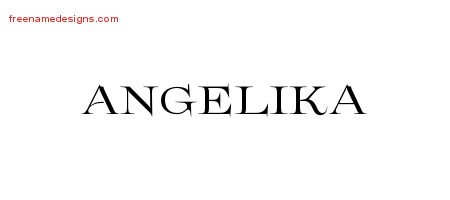 Angelika Flourishes Name Tattoo Designs