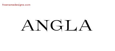 Angla Flourishes Name Tattoo Designs