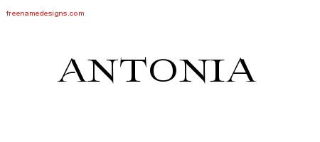 Antonia Flourishes Name Tattoo Designs