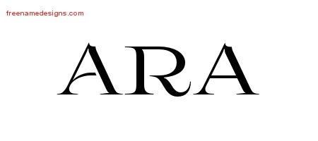 Ara Flourishes Name Tattoo Designs