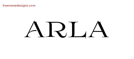 Arla Flourishes Name Tattoo Designs