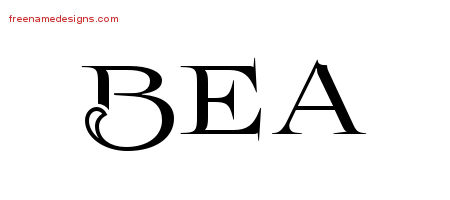 Bea Flourishes Name Tattoo Designs