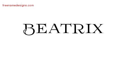 Beatrix Flourishes Name Tattoo Designs
