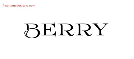 Berry Flourishes Name Tattoo Designs