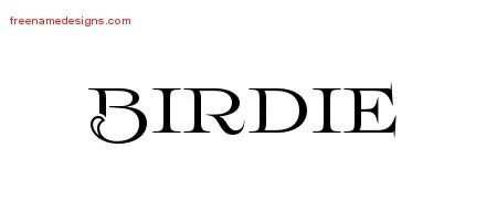 Birdie Flourishes Name Tattoo Designs