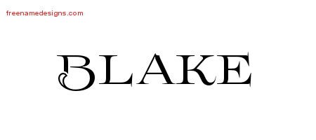 Blake Flourishes Name Tattoo Designs