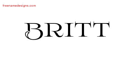 Britt Flourishes Name Tattoo Designs