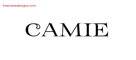 Camie Flourishes Name Tattoo Designs