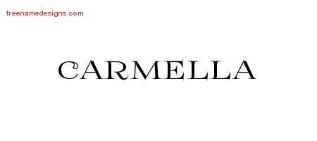 Carmella Flourishes Name Tattoo Designs