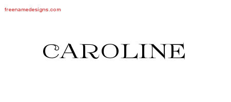 Caroline Flourishes Name Tattoo Designs