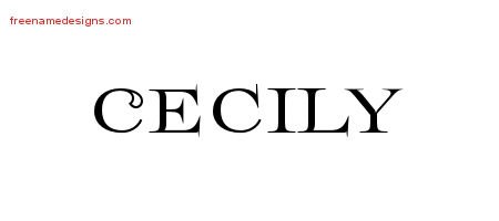 Cecily Flourishes Name Tattoo Designs