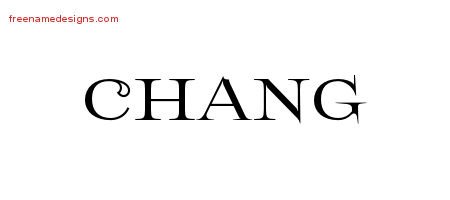 Chang Flourishes Name Tattoo Designs