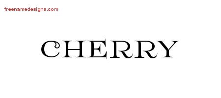 Cherry Flourishes Name Tattoo Designs