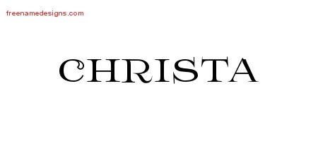 Christa Flourishes Name Tattoo Designs