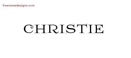 Christie Flourishes Name Tattoo Designs