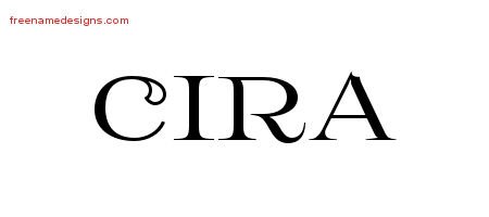 Cira Flourishes Name Tattoo Designs
