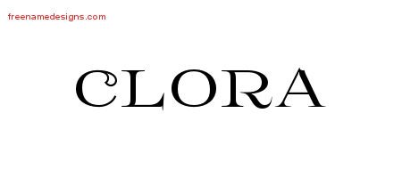 Clora Flourishes Name Tattoo Designs