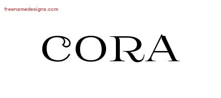 Cora Flourishes Name Tattoo Designs