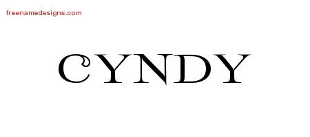 Cyndy Flourishes Name Tattoo Designs