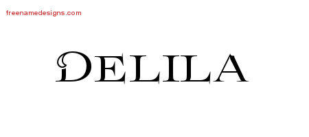 Delila Flourishes Name Tattoo Designs