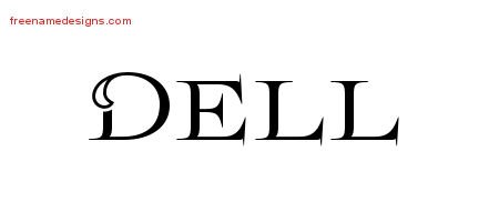 Dell Flourishes Name Tattoo Designs