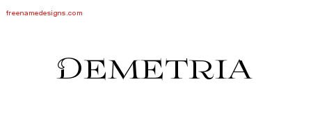 Demetria Flourishes Name Tattoo Designs