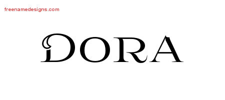 Dora Flourishes Name Tattoo Designs