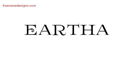 Eartha Flourishes Name Tattoo Designs
