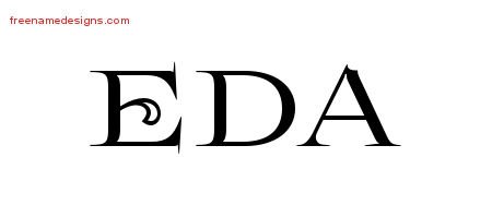 Eda Flourishes Name Tattoo Designs