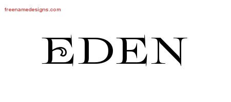 Eden Flourishes Name Tattoo Designs