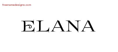 Elana Flourishes Name Tattoo Designs