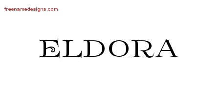 Eldora Flourishes Name Tattoo Designs