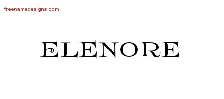Elenore Flourishes Name Tattoo Designs