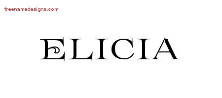 Elicia Flourishes Name Tattoo Designs