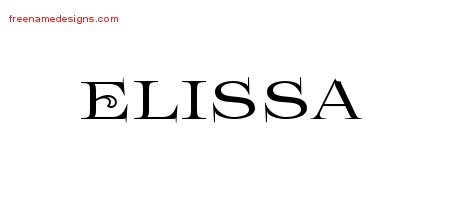 Elissa Flourishes Name Tattoo Designs
