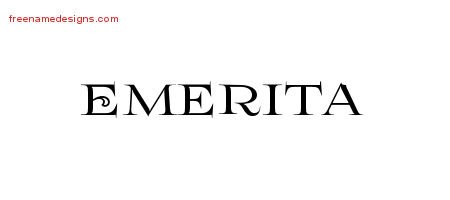 Emerita Flourishes Name Tattoo Designs