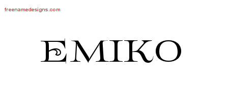 Emiko Flourishes Name Tattoo Designs