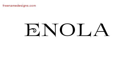 Enola Flourishes Name Tattoo Designs