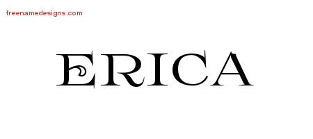 Erica Flourishes Name Tattoo Designs
