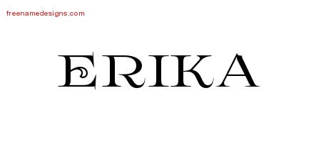 Erika Flourishes Name Tattoo Designs
