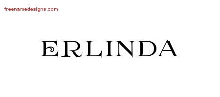 Erlinda Flourishes Name Tattoo Designs