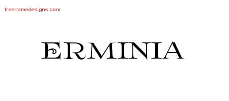 Erminia Flourishes Name Tattoo Designs