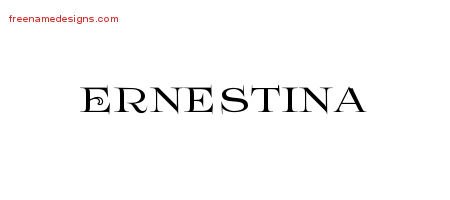 Ernestina Flourishes Name Tattoo Designs