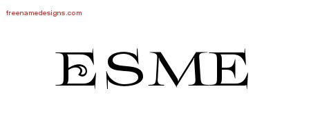Esme Flourishes Name Tattoo Designs