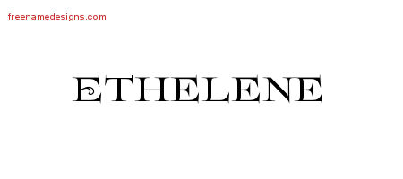 Ethelene Flourishes Name Tattoo Designs