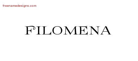 Filomena Flourishes Name Tattoo Designs