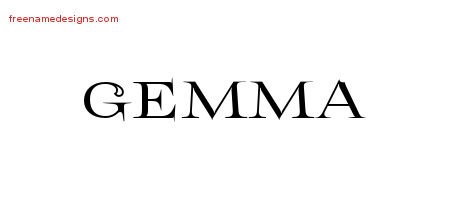 Gemma Flourishes Name Tattoo Designs